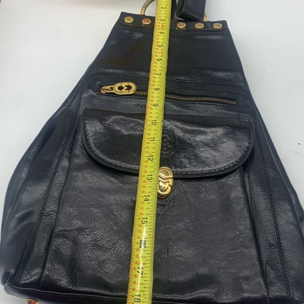 Marino Orlandi Stunning Black Gold Vintage Quality Leather Back Made in Italy - Picture 14 of 17